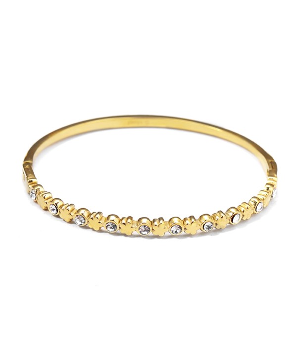 Pulsera rígida dorada tipo manguito