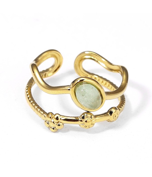 Anillo dorado con piedras