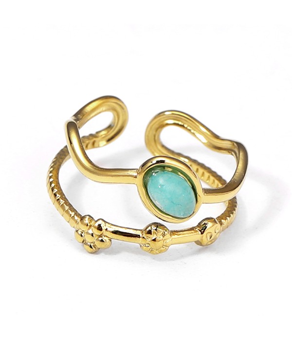 Anillo dorado con piedras