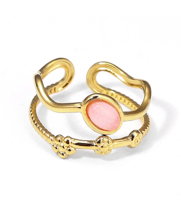 Anillo dorado con piedras