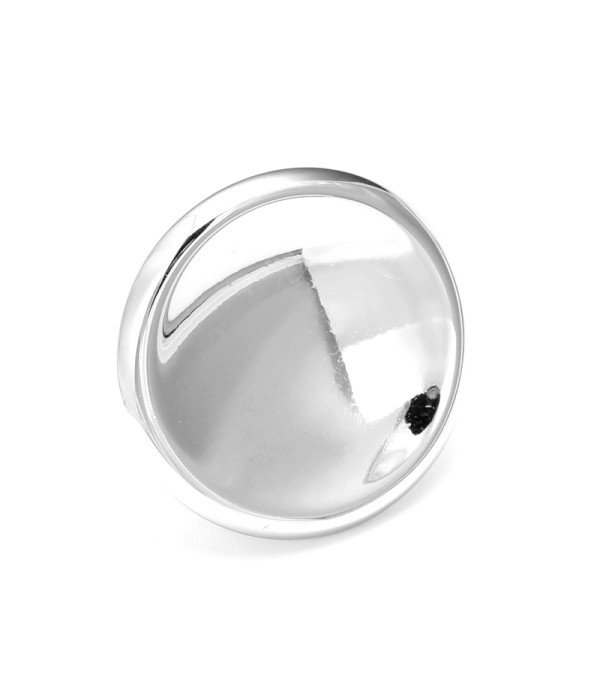 Anillo plateado círculo cóncavo
