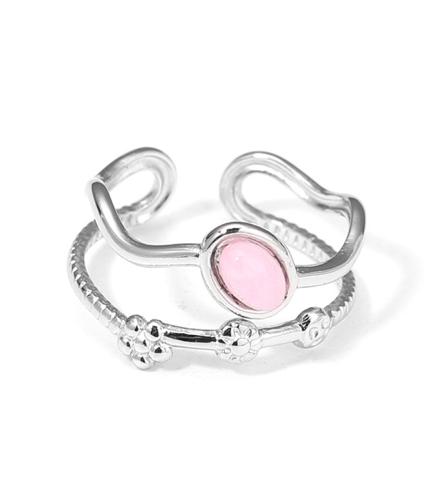 Anillo plateado con piedras