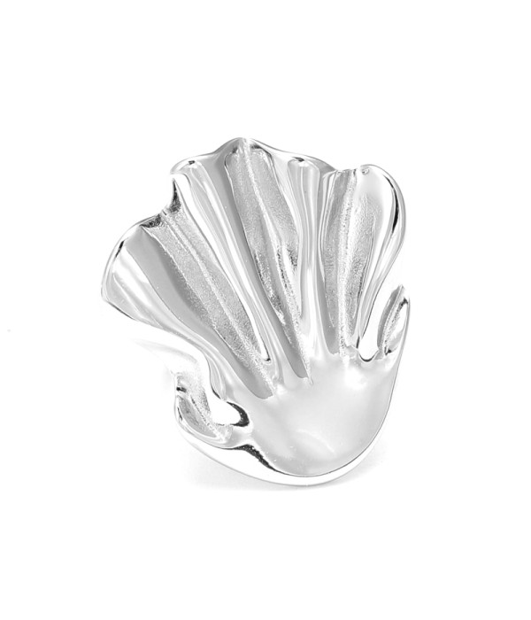 Anillo plateado caparazón