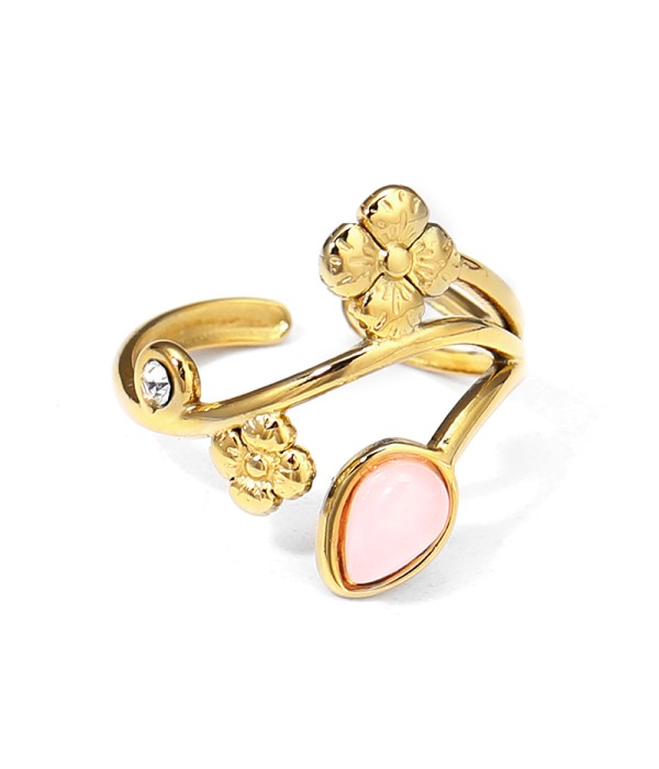 Anillo dorado con piedras