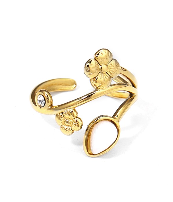 Anillo dorado con piedras