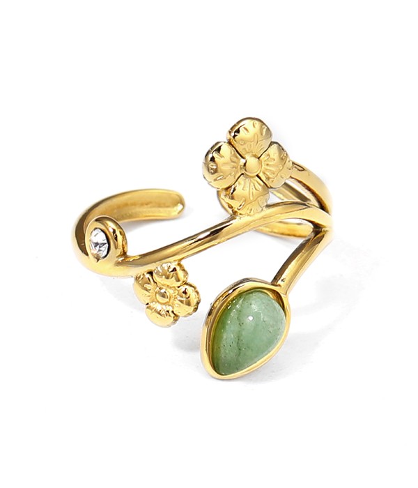 Anillo dorado con piedras