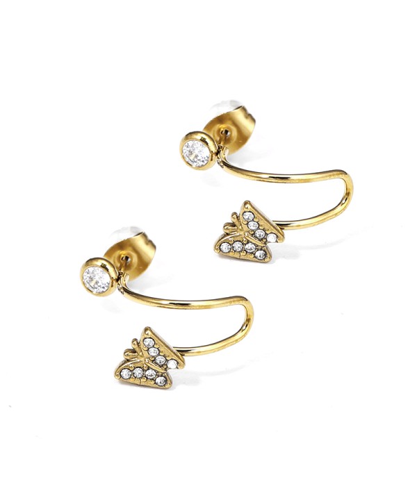 Pendientes dorados de mariposa con circonitas