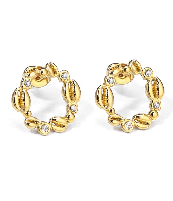 Pendientes con aros de granos de café con circonitas