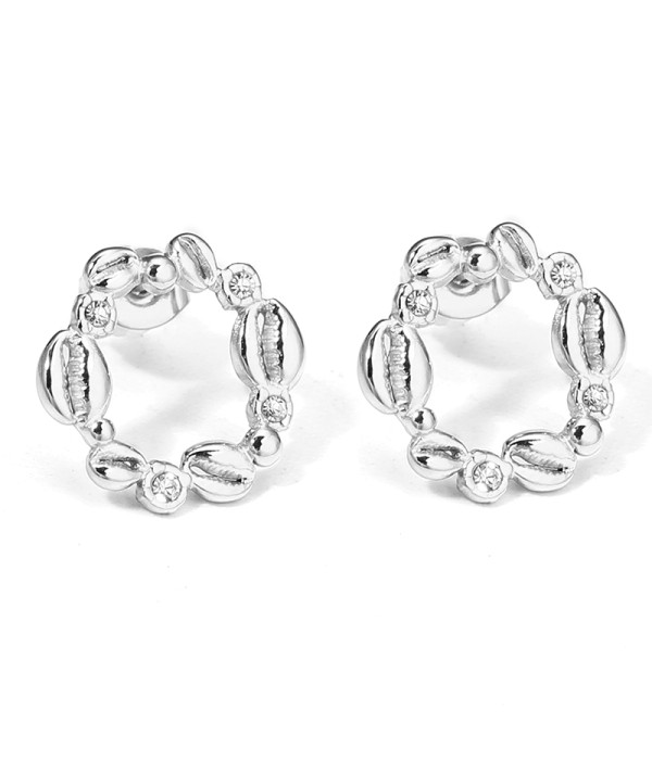 Pendientes con aros de granos de café con circonitas
