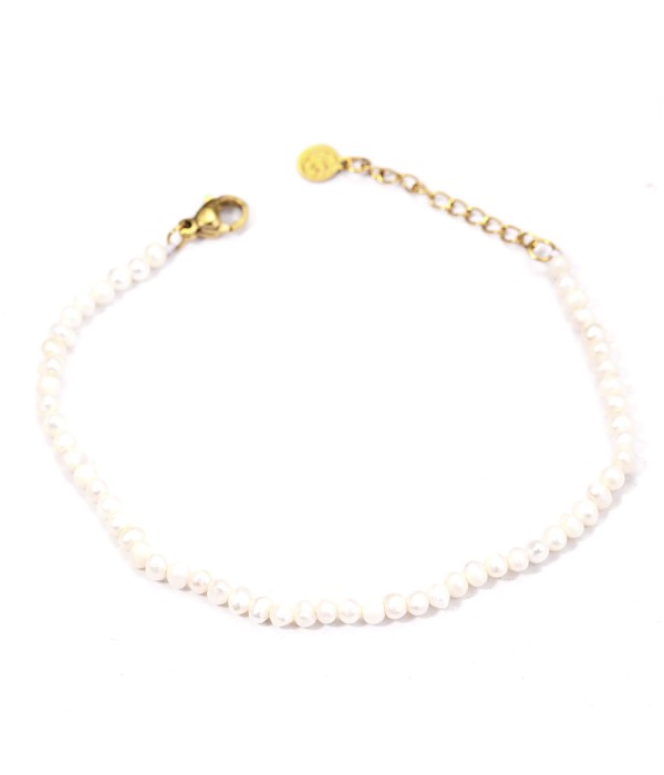 Pulsera clásica de perlas naturales pequeñas