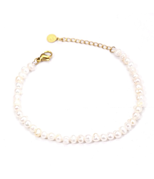 Pulsera clásica de perlas naturales medianos