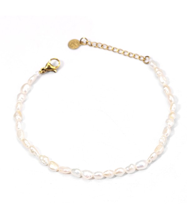 Pulsera clásica de perlas naturales medianos