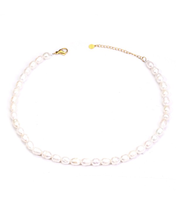 Collar clásico de perlas naturales grandes