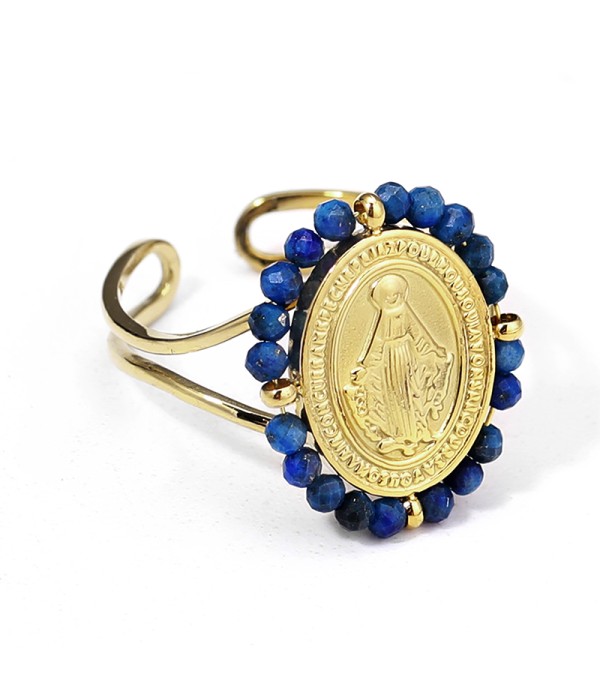 Anillo dorado con imagen de Cristo