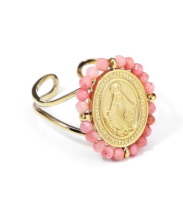 Anillo dorado con imagen de Cristo