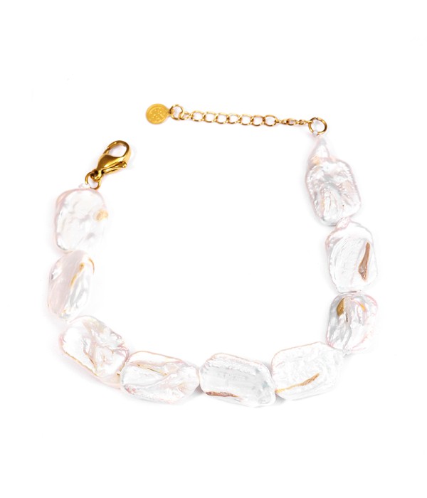 Pulsera de perlas naturales irregulares