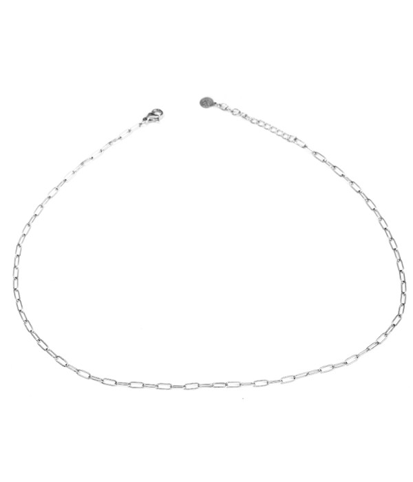 Collar plateado de eslabones alargados