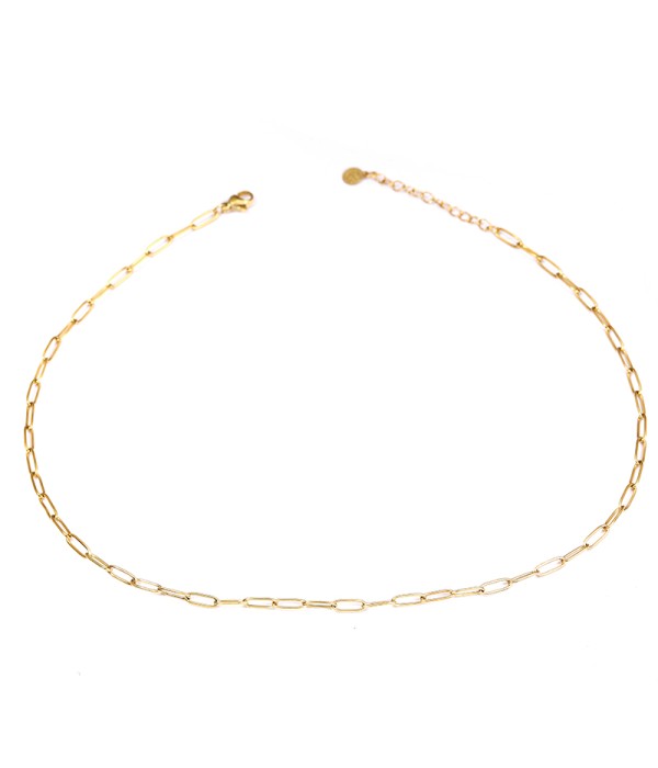 Collar dorado de eslabones alargados