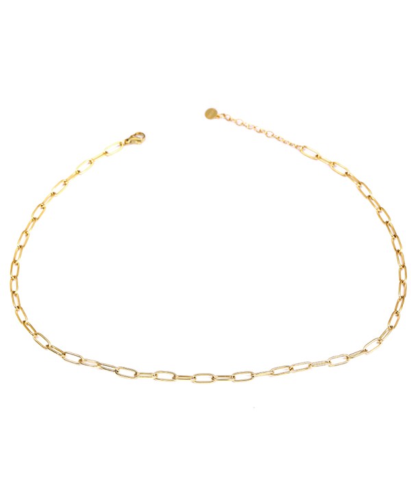 Collar dorado de eslabones alargados