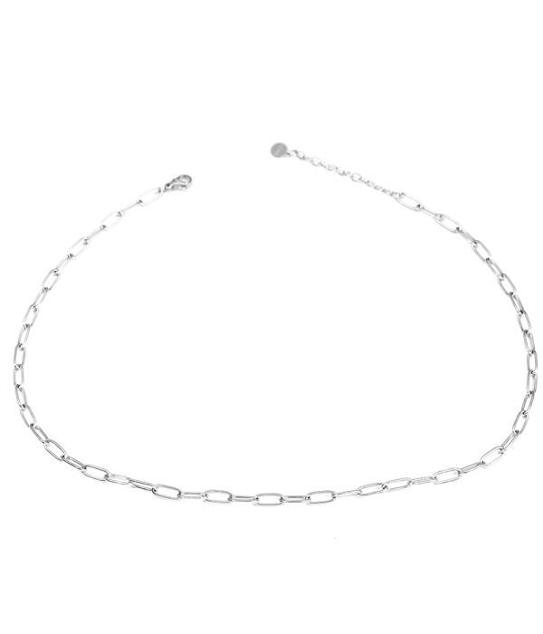 Collar plateado de eslabones alargados