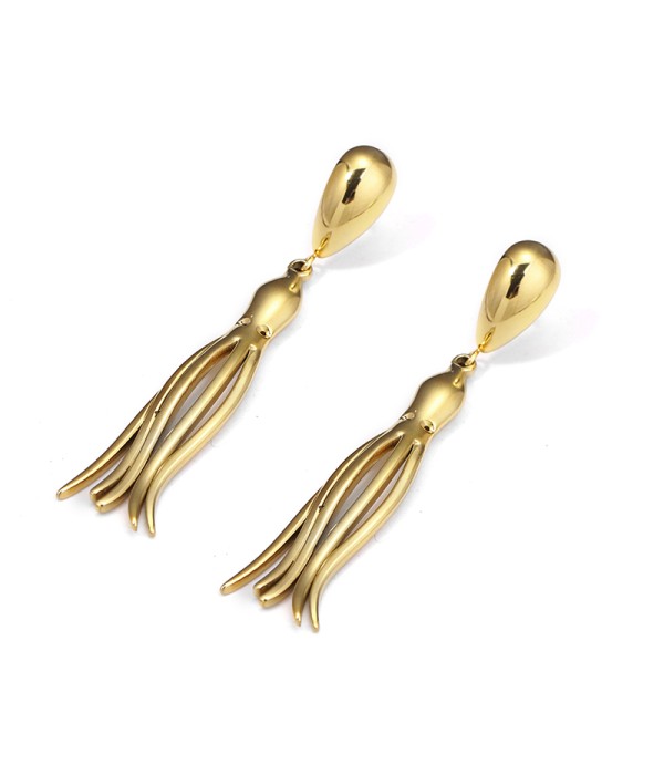 Pendientes dorados tipo flecos elegantes
