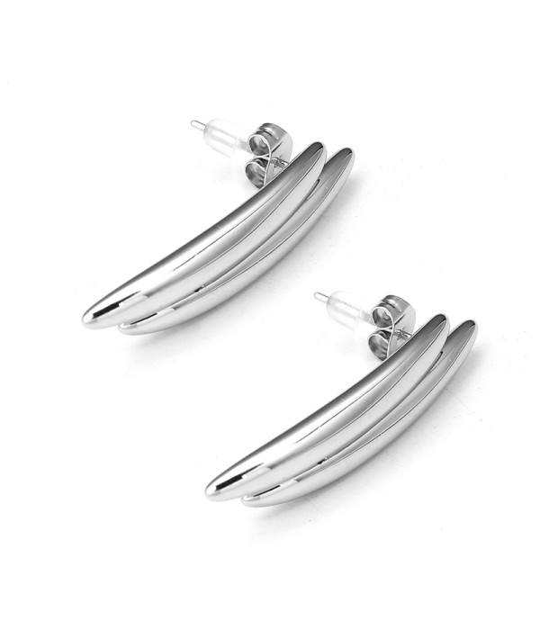 Pendientes minimalistas de doble barra