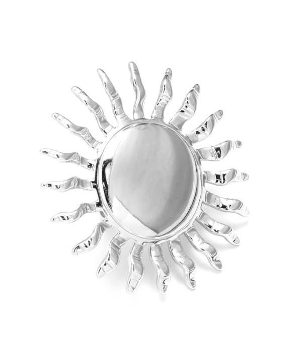 Anillo plateado de sol