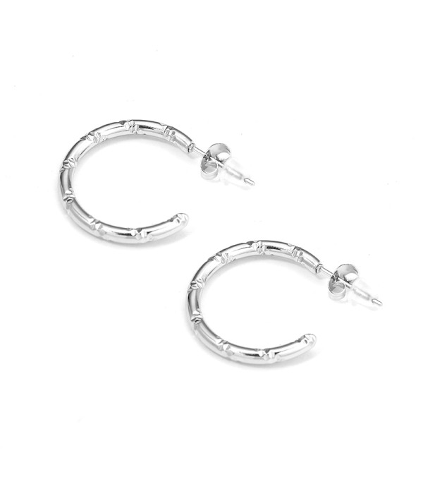 Pendientes de aros efecto bambú