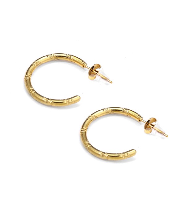 Pendientes de aros efecto bambú