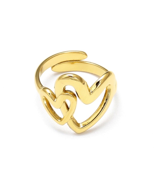 Anillo dorado de corazones