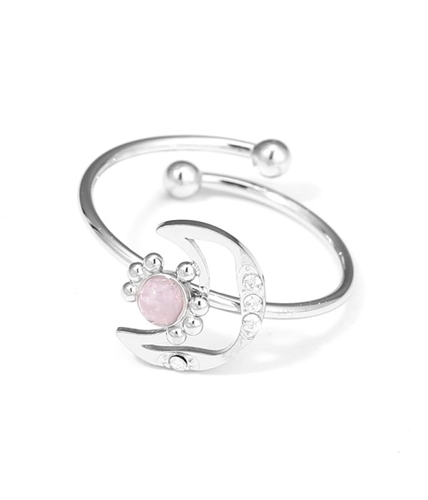 Anillo plateado con luna y sol