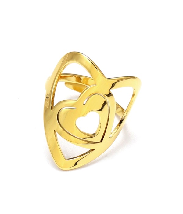 Anillo dorado de corazones