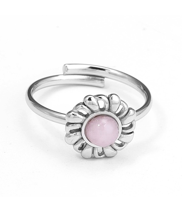 Anillo plateado flor radiante