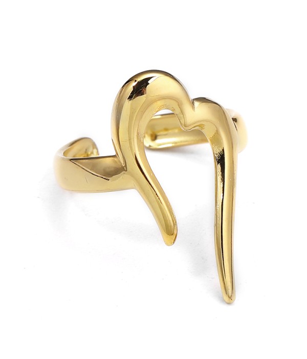 Anillo dorado de corazón abstracto