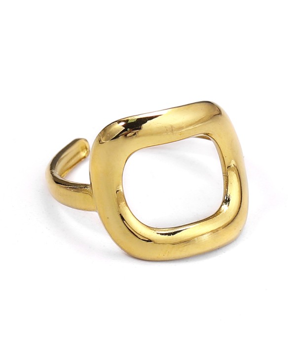 Anillo dorado geométrico abierto
