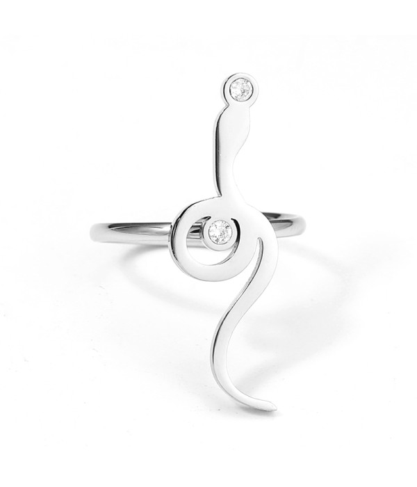 Anillo con diseño ondulado y circonitas