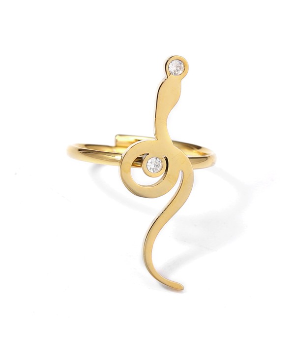 Anillo con diseño ondulado y circonitas