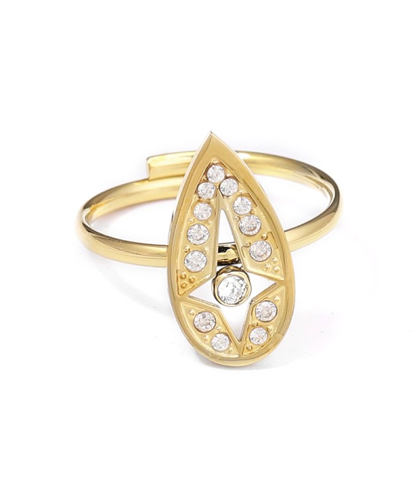 Anillo lágrima con circonitas