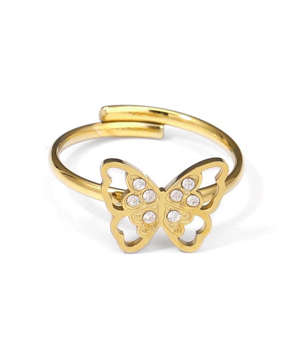 Anillo mariposa con circonitas