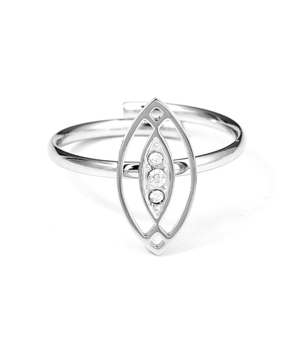 Anillo ojo estilizado con circonitas