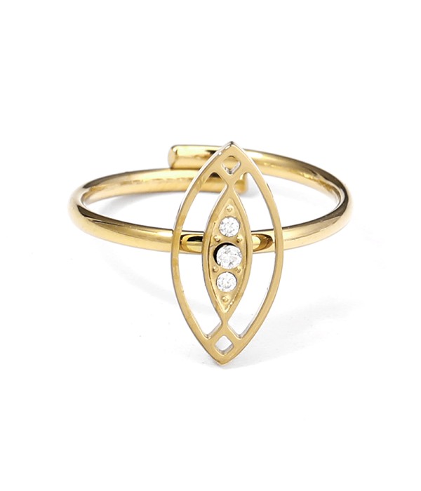 Anillo ojo estilizado con circonitas