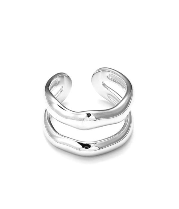 Anillo abierto doble ondulado