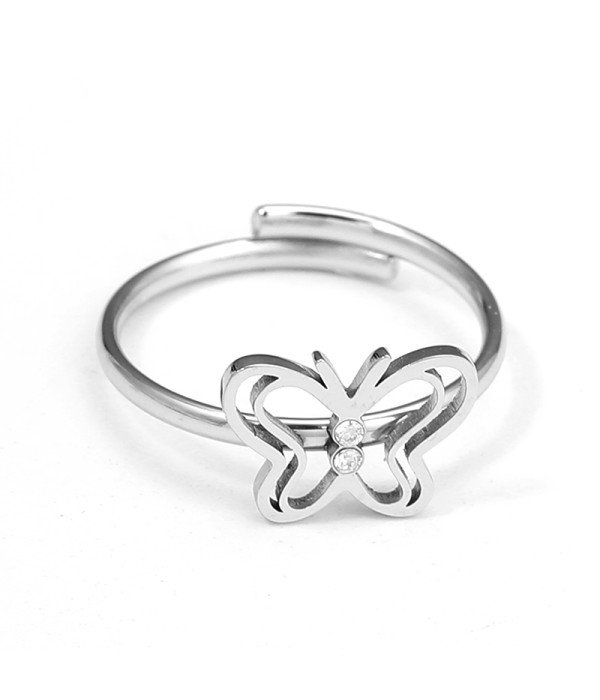 Anillo de mariposa con circonitas