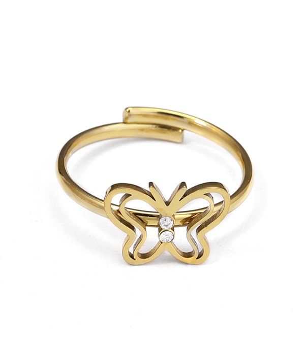 Anillo de mariposa con circonitas