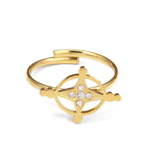 Anillo con estrella circular calada