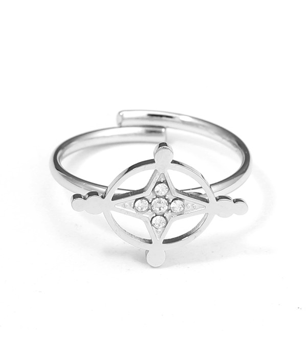 Anillo con estrella circular calada