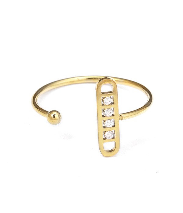 Anillo con barra vertical de circonitas