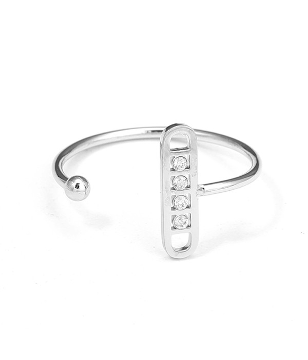 Anillo con barra vertical de circonitas