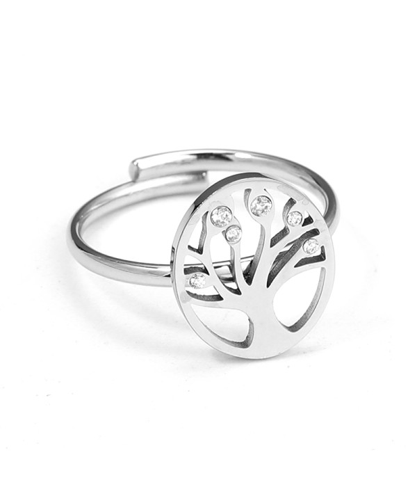 Anillo árbol de la vida con circonitas