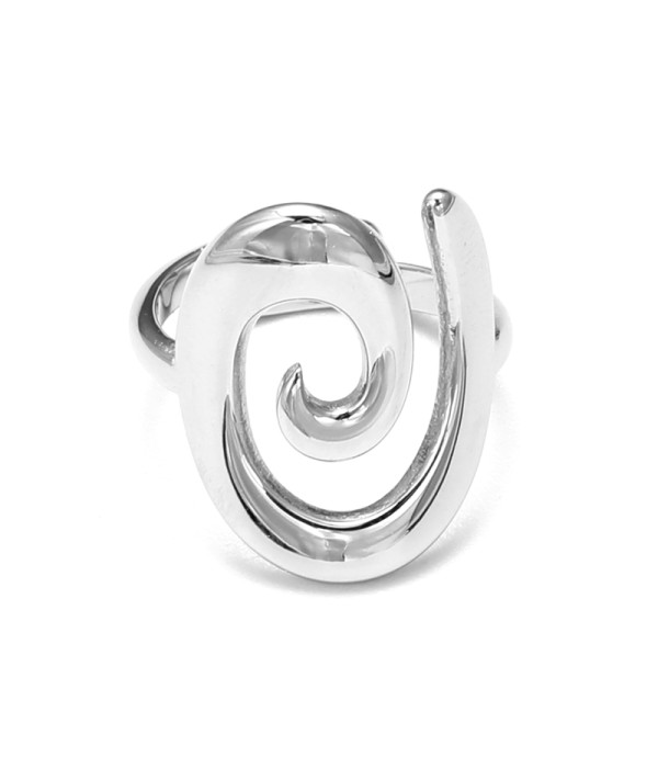 Anillo plateado espiral